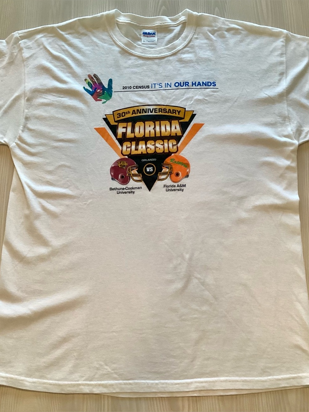 Vintage 2010 Census HBCU Florida Classic Tee XL FAMU Rattlers Bethune-Cookman